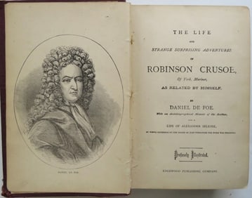 De Foe, Defoe, Robinson Crusoe & Life of Selkirk, Edgewood Ed. 1872, illustrated