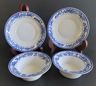 Antique 1905 Set, 2 Porcelain Ramekins & 2 Saucers, Royal Nippon, Japan
