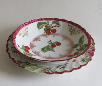 Antique Porcelain Lot, Small Prussian Bowl & Saucer, Germany 1900s