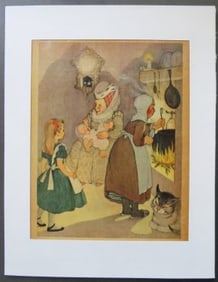 Marjorie Torrey, The Room of Duchess, Original 1955 Plate from Alice in Wonderland