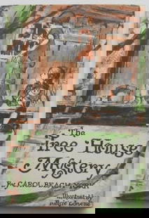 Carol Beach York, Tree House Mystery, 1973, Reisie Lonette illustrations: "The Tree House Mystery" by Carol Beach York, illustrated by Reisie Lonette, Weekly Reader Children's Book Club Edition published by Coward, McCann & Geoghegan, New York, 1973. Illustrated hard boards