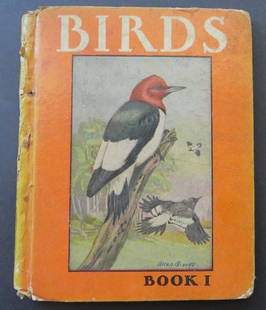 Julius King, Birds Book I, 1934, Allan Brooks Color Plates: "Birds Book I" by Julius King, 15 bird paintings by Allan Brooks, published by The Harrer Publishing Company, Cleveland, 1934. Hard boards, illustrated front cover [some wear- especially edges, corner