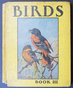 Julius King, Birds Book III, 1934, Allan Brooks Color Plates: "Birds Book III" by Julius King, bird paintings by Allan Brooks, published by The Harrer Publishing Company, Cleveland, 1934. Hard boards, illustrated front cover [some wear and soiling: see photos];