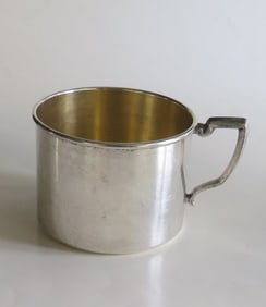 Antique Victorian Silver Plated Baby Cup, 1930s Tudor Plate, Oneida