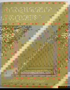 Kate Greenaway, Marigold Garden, Warne Ed. 1900s, Edmund Evens Printer: "Marigold Garden" pictures and rhymes by Kate Greenaway, published by Frederick Warne & Company, London, printed in color by Edmund Evans. Identical to the first edition, but undated [early 1900s]. 