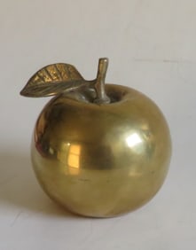 Vintage Large Mid Century Solid Brass Apple Bell 1970s
