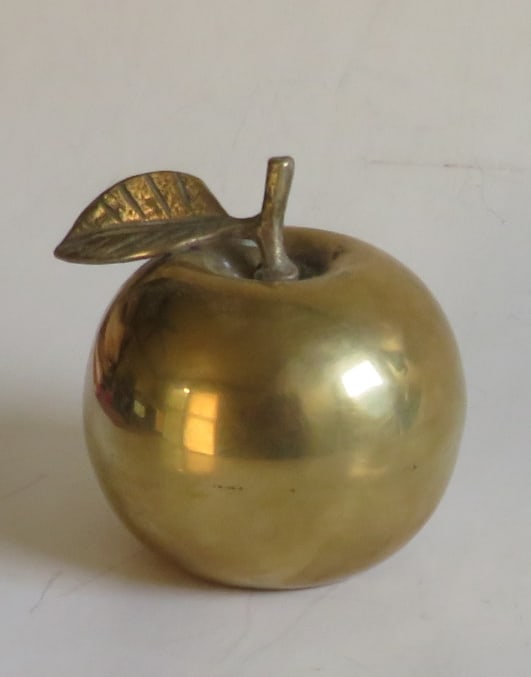 Vintage Large Mid Century Solid Brass Apple Bell 1970s (1 of 7)