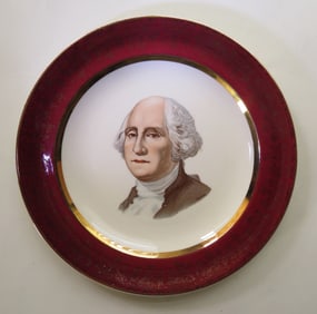 Vintage President George Washington Porcelain Plate, 1930s