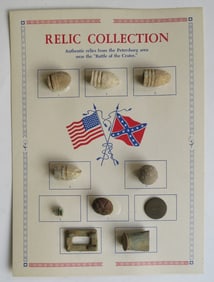 Relics of the Battle of The Crater, Petersburg, Virginia, Civil War 1864