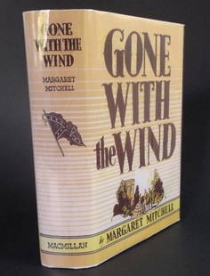 Mitchell, Gone with the Wind, 1st Edition, Jan. 1937 Print, Civil War Saga: "Gone with the Wind" by Margaret Mitchell, First Edition, Early Printing published by the Macmillan Company, New York, January 1937 print [The book was first published in May 1936, then the May printi