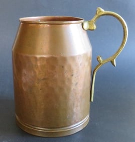 Large Vintage Solid Copper Tankard, Mug Made in Turkey 1950s-1970s