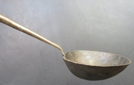 Antique Long Handled Hand Wrought Iron Ladle