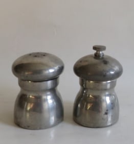 Vintage Set, Raimond Steel Salt Shaker & Pepper Mill Grinder, Italy 1950s