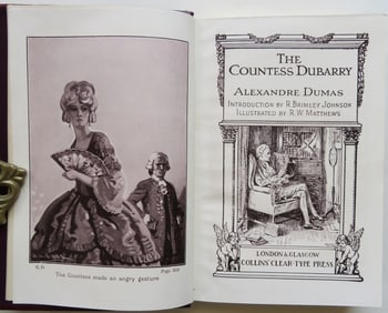 Alexandre Dumas, Countess Dubarry, Collins London Ed., illustrated by Matthews