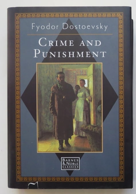 Fyodor Dostoyevsky, Crime & Punishment, Garnett Translation, 1994: "Crime and Punishment" by Fyodor Dostoyevsky, a classic translation by Constance Garnett, published by Barnes and Noble, New York, 1994. Dust jacket [small damage at the bottom edge of the front cover