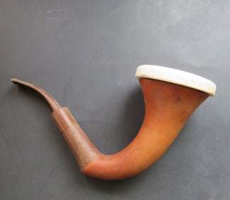 Vintage 1960s Calabash - Meerschaum Pipe, Tanzania, 'Sherlock Homes Pipe'