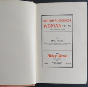 Max O'Rell, Her Royal Highness Woman, 1st US Ed. 1901, Humorous