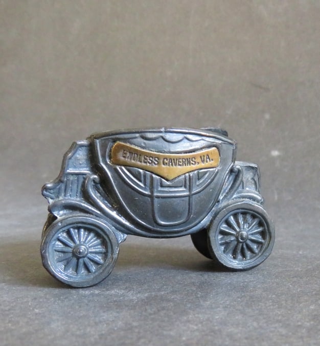 Victorian Brass Carriage, Novelty Souvenir, K&O Co. Endless Cavern, VA 1920s (1 of 7)
