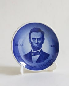 Vintage Small Royal Copenhagen Abraham Lincoln Porcelain Plate, Denmark