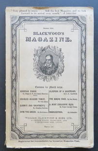 Blackwood Edinburgh Magazine March 1939, Siberia Burma India Travel: "Blackwood's Magazine, Number 1481, March 1939", published by William Blackwood & Sons, Edinburgh and London, 1939; illustrated. Paperback, [back cover -edge crease]; 6" x 9.1/2"; paginated 293-435 [1
