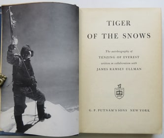 Tenzing of Everest & Ullman, Tiger of the Snows, Autobiography, 1stEd. 1955, illustrated