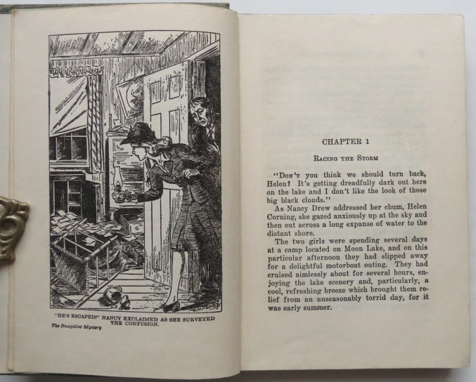Keene, The Bungalow Mystery, 1st Ed. 1930, Nancy Drew Mystery: "The Bungalow Mystery" by Carolyn Keene, Nancy Drew Mystery Stories published by Grosset & Dunlap, 1930. First Edition, later Printing. The later printing of the third Nancy Drew mystery, no list of t