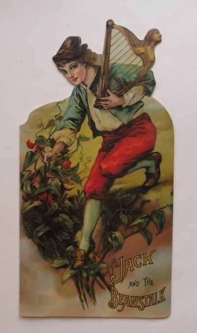 Jack and The Beanstalk, Fary Tale, Shackman Edition 1992, Facsimile of Antique Book: "Jack and The Beanstalk" Fairy Tale; fully illustrated. Die-Cut Paperback Book, No.7324. Published by B. Shackman & Co., New York, 1992, "Our Version of the Antique"; printed in Hong Kong. Original il