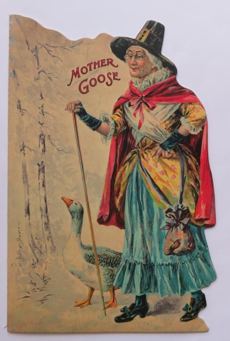 Mother Goose, Rhymes, Shackman Edition 1982, Facsimile of Antique Book illustrated: "Mother Goose" Rhymes; fully illustrated. Die-Cut Paperback Book, No.21216. Published by B. Shackman & Co., New York, 1982, "Our Version of the Antique"; printed in Hong Kong. Original illustrated pap