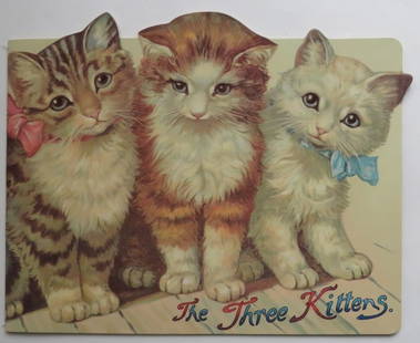 The Three Kittens, Shackman Edition 1995, Facsimile of Antique Book illustrated: "The Three Kittens; fully illustrated. Die-Cut Paperback Book, No.1170. Published by B. Shackman & Co., New York, 1995, "Our Version of the Antique"; printed in Hong Kong. Original illustrated paper c