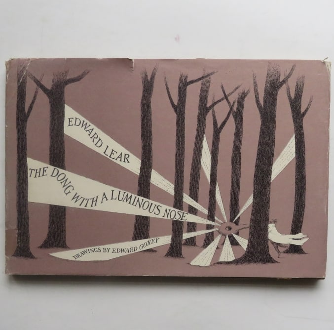 Edward Lear, The Dong with a Luminous Nose, 1stEd. 1969, illustrated by Dward Gorey: "The Dong with a Luminous Nose" by Edward Lear, illustrated by Edward Gorey; published by Young Scott Books, New York, 1969. First edition. Original dust jacket, un-clipped with price $2.65 (a little