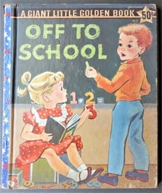 Off To School, 1stEd. 1958, Giant Little Golden Book, Malvern & Lamont illustrated