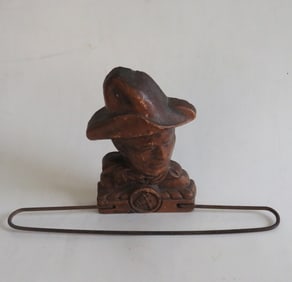 Vintage Ornawood Western Cowboy Tie, Belt, Scarf Rack, 1950s