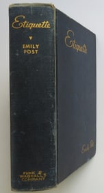 Emily Post, Etiquette 1940 Revised Edition, 3rd Print, 1941, USS Alcor Copy, WWII