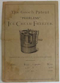 Antique Victorian 4-Page Booklet for Ice Cream Freezer + Receipts, 1870s