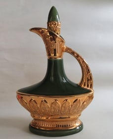 Miller, Regal China Green-Gold Porcelain Decanter, Carafe, 1967, James Beam