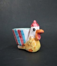 Vintage Mid Century Modern Ceramic Bird Egg Cup, Italy 1950s