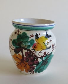 Vintage Italian Hand Painted Ceramic Jar, Vase, Mid-Century Modern, 1960s