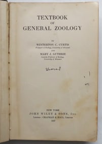 Curtis & Guthrie, Textbook of General Zoology, 1st/1st Ed. 1927, illustrated