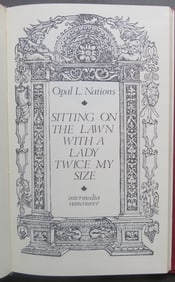 Opal Louis Nations, Sitting On The Lawn With A Lady Twice My Size, 1stEd. 1976