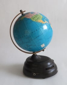 Mid Century Tandy Novelty World Globe Radio 12-952, Working, 1980