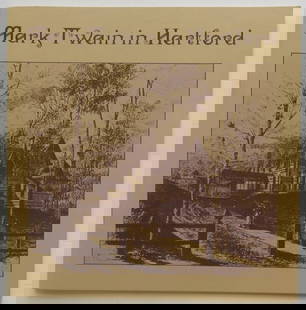 Mark Twain in Hartford, 1974 Edition, illustrated: "Mark Twain in Hartford" published by Mark Twain Memorial, Hartford, Connecticut, 1974. Stated 'Third Edition'; illustrated. Soft covers, staple binding paperback; 7" x 7"; 36 pages on high quality pa