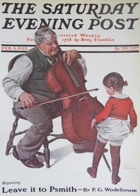 Norman Rockwell, Grandpa’s Little Ballerina, 1923, Litho Repro 1976, Folk Art