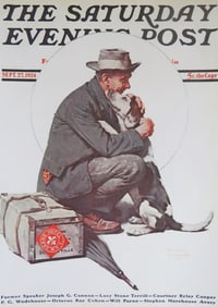 Norman Rockwell, Pals, 1924, Litho Repro 1976, American Folk Art