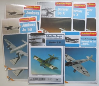 Lot 8 German Airplane Models, Dornier Do-X, Junkers JU-90, Fokker E III, Heinkel HE-70