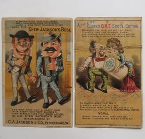 Lot 2 Victorian Color Lithos Ads, 1879 Ladies Pocket Calendar, Spool Cotton & Tobacco