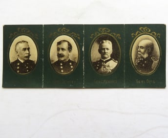 Panel of 4 Antique Miniature 1901 Sa-Yo Mint Jujubes Wallace Cards - Army & Navy