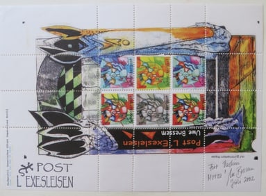 Uwe Bressem Lot, Artistamps & Mail to USA, 2002, Airship Cargolifter CL160