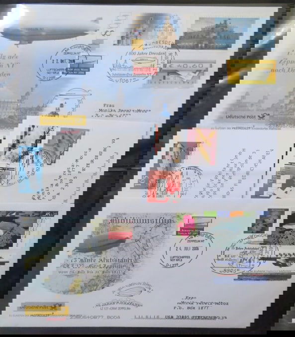 Lot 8 German Airship Zeppelin NT Flight Covers, to USA, 1995-2011 (1 of 17)