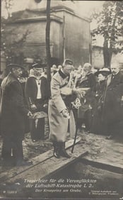Photo PC, German Royal Prince Mourns, 1913 Disaster of Navy Airship L-II, LZ-18