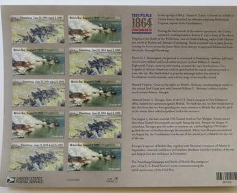 Civil War 1864 Forever Stamps, 2013 Sheet of 12, US SCOTT 4910-4911a